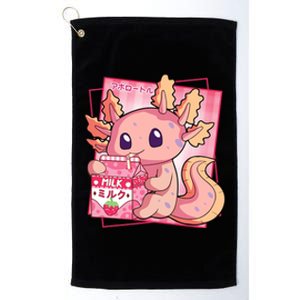 Japanese Style Kawaii Axolotl Strawberry Milk Anime Platinum Collection Golf Towel