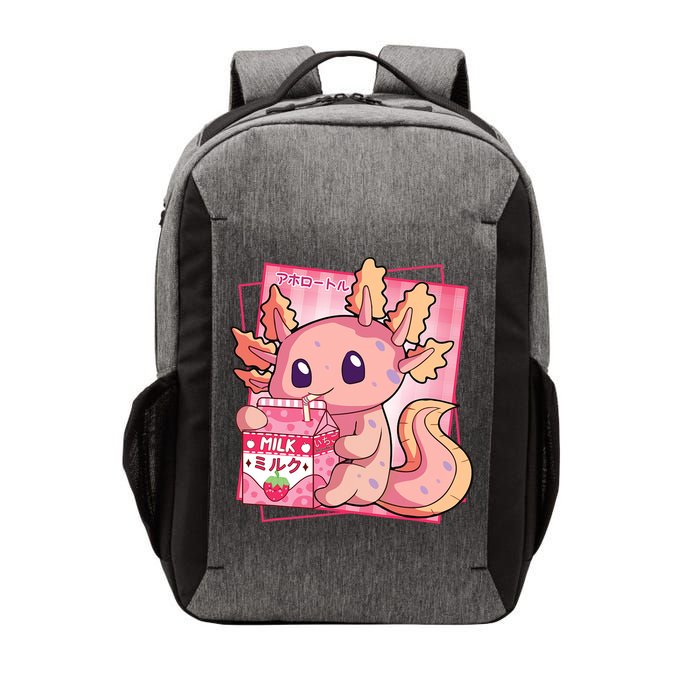 Japanese Style Kawaii Axolotl Strawberry Milk Anime Vector Backpack
