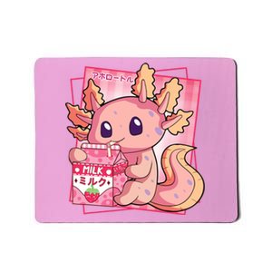 Japanese Style Kawaii Axolotl Strawberry Milk Anime Mousepad