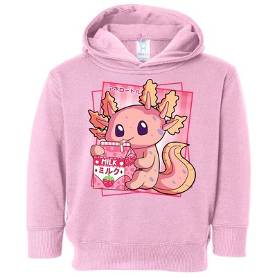 Japanese Style Kawaii Axolotl Strawberry Milk Anime Toddler Hoodie