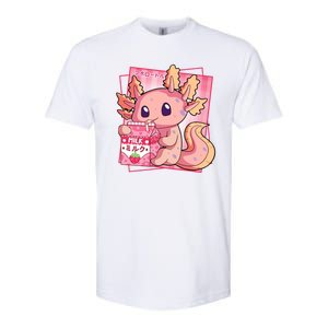 Japanese Style Kawaii Axolotl Strawberry Milk Anime Softstyle CVC T-Shirt