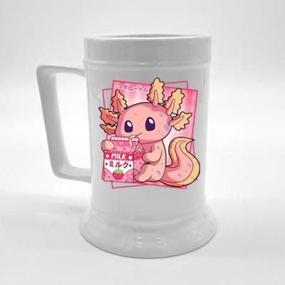 Japanese Style Kawaii Axolotl Strawberry Milk Anime Beer Stein