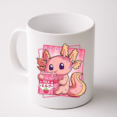 Japanese Style Kawaii Axolotl Strawberry Milk Anime Coffee Mug