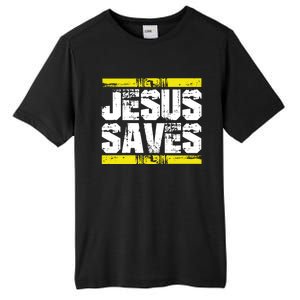 Jesus Saves Lord God Church Christ Love Faith Gift Tall Fusion ChromaSoft Performance T-Shirt