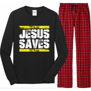 Jesus Saves Lord God Church Christ Love Faith Gift Long Sleeve Pajama Set