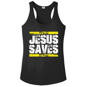 Jesus Saves Lord God Church Christ Love Faith Gift Ladies PosiCharge Competitor Racerback Tank