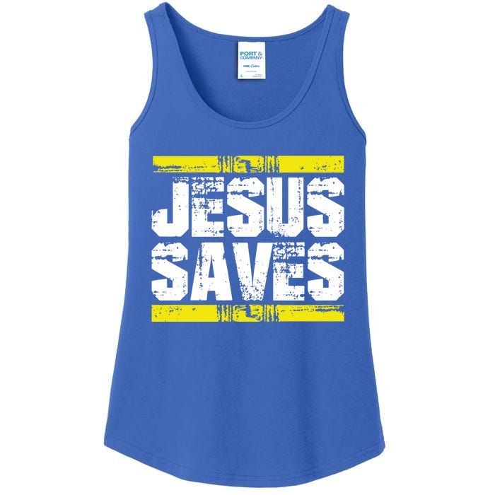 Jesus Saves Lord God Church Christ Love Faith Gift Ladies Essential Tank