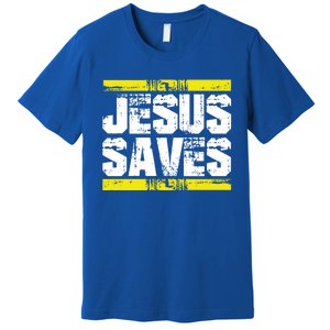 Jesus Saves Lord God Church Christ Love Faith Gift Premium T-Shirt