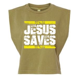 Jesus Saves Lord God Church Christ Love Faith Gift Garment-Dyed Women's Muscle Tee