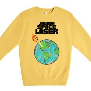 Jewish Space Laser Insane Funny Conspiracy Theory Premium Crewneck Sweatshirt