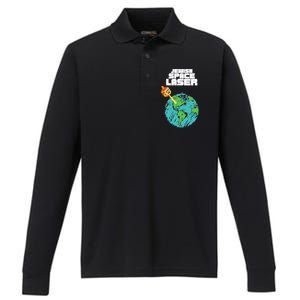 Jewish Space Laser Insane Funny Conspiracy Theory Performance Long Sleeve Polo