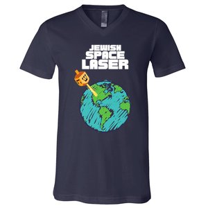 Jewish Space Laser Insane Funny Conspiracy Theory V-Neck T-Shirt