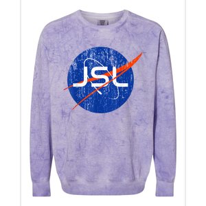 Jewish Space Laser Logo Badge Distressed Funny Meme Colorblast Crewneck Sweatshirt