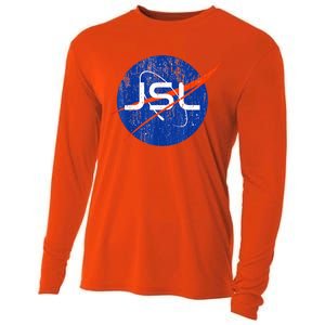 Jewish Space Laser Logo Badge Distressed Funny Meme Cooling Performance Long Sleeve Crew