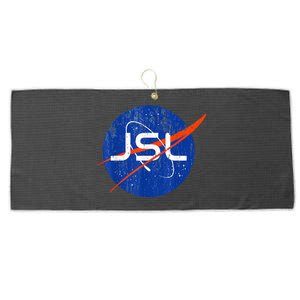 Jewish Space Laser Logo Badge Distressed Funny Meme Large Microfiber Waffle Golf Towel