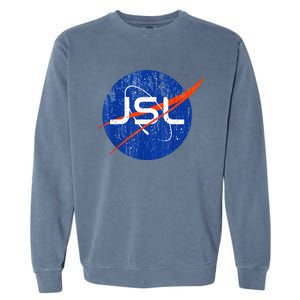 Jewish Space Laser Logo Badge Distressed Funny Meme Garment-Dyed Sweatshirt