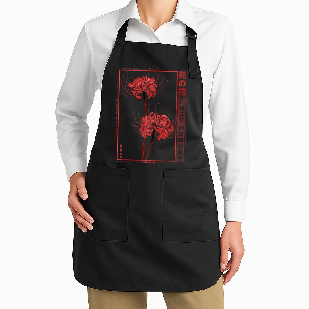 Japanese Spider Lily Soft Grunge Anime Aesthetic Flower Apron