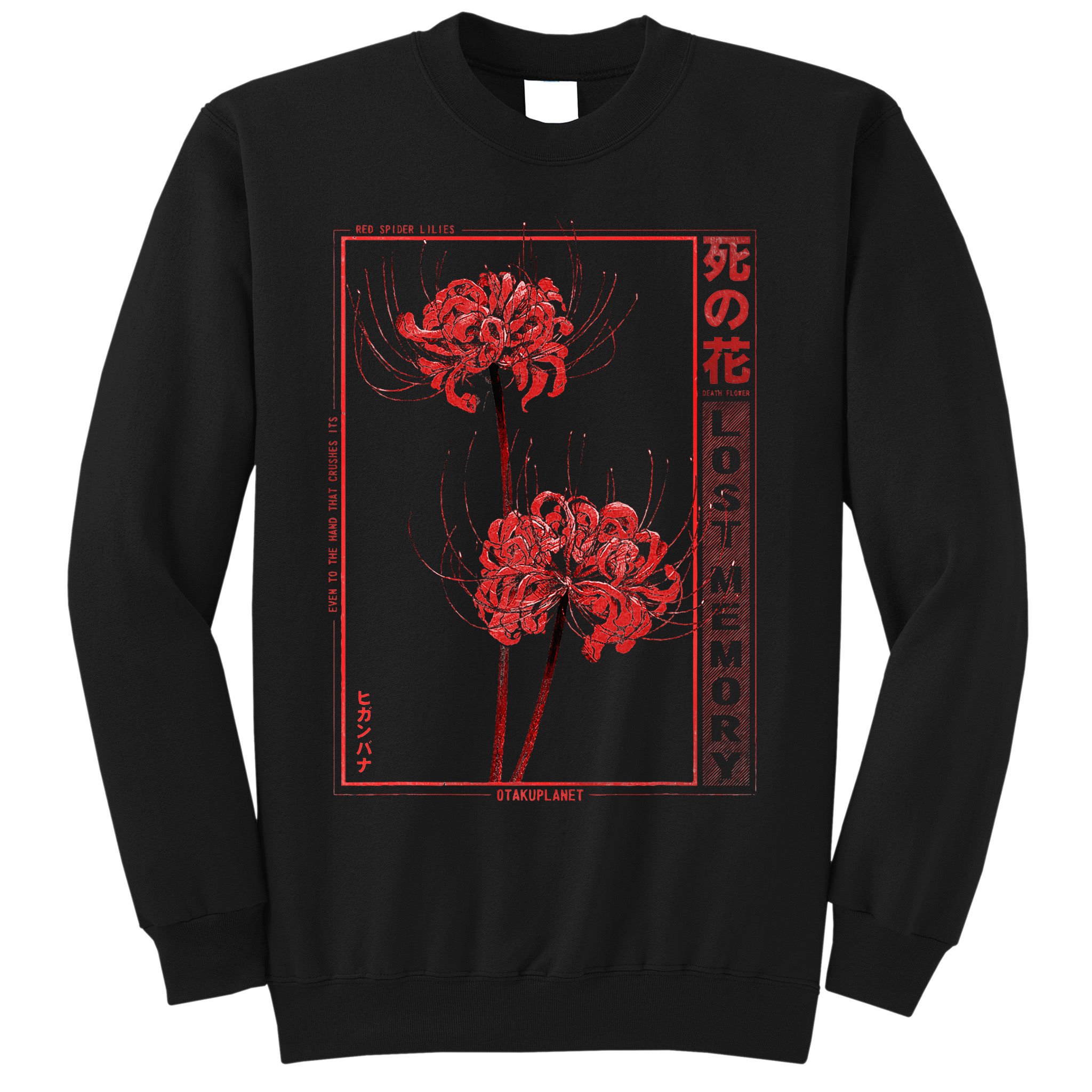 Japanese Spider Lily Soft Grunge Anime Aesthetic Flower Sweatshirt