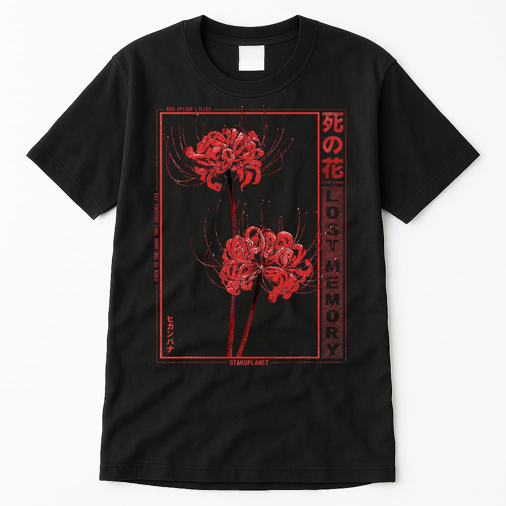 Japanese Spider Lily Soft Grunge Anime Aesthetic Flower Tall T-Shirt