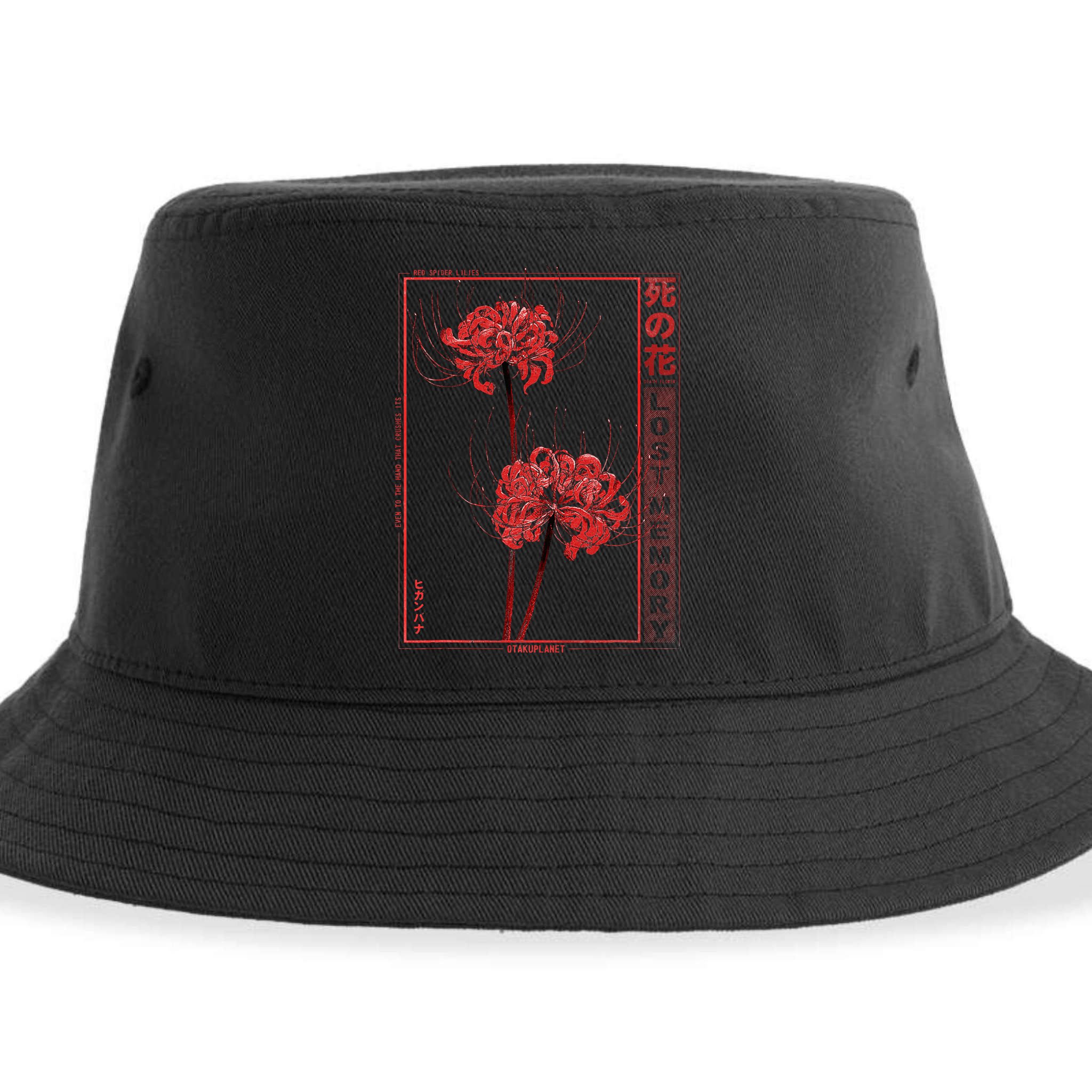 Japanese Spider Lily Soft Grunge Anime Aesthetic Flower Sustainable Bucket Hat