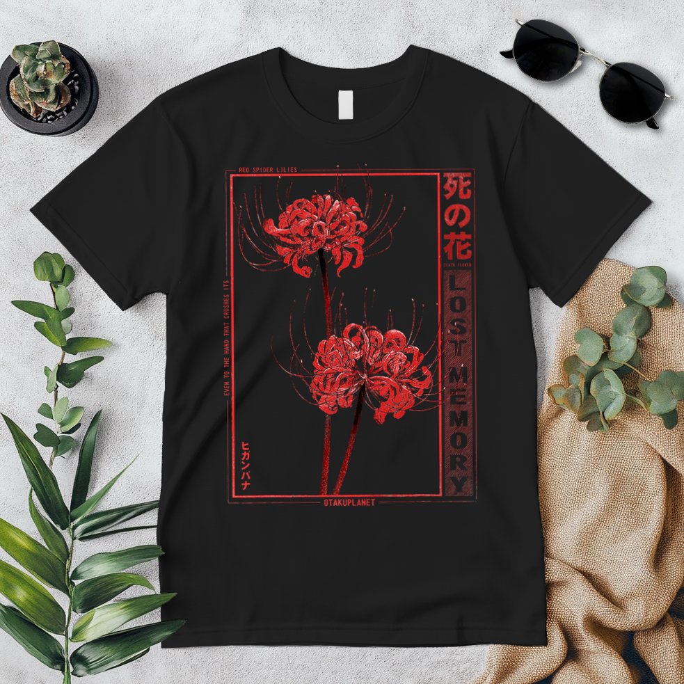 Japanese Spider Lily Soft Grunge Anime Aesthetic Flower Premium T-Shirt
