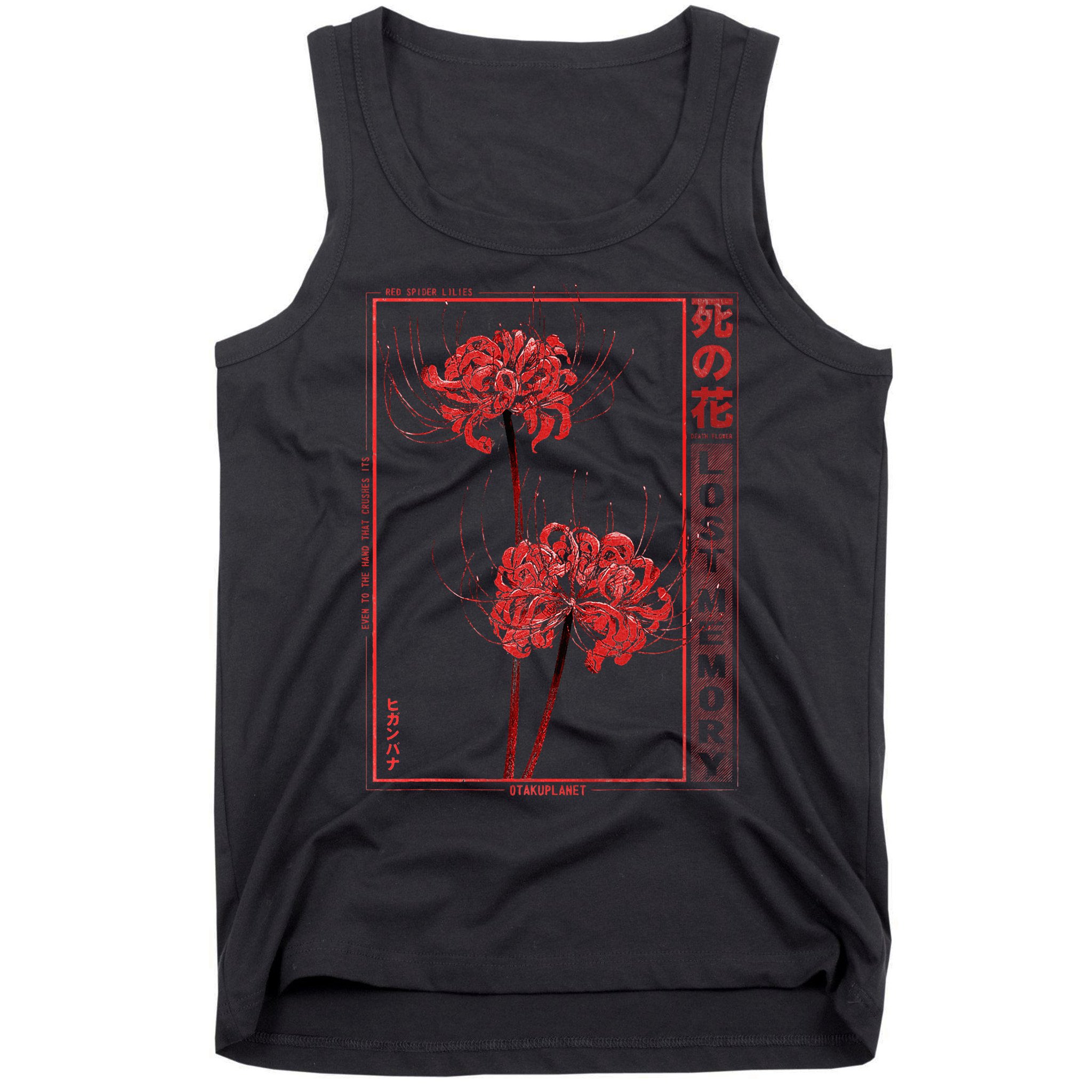 Japanese Spider Lily Soft Grunge Anime Aesthetic Flower Tank Top