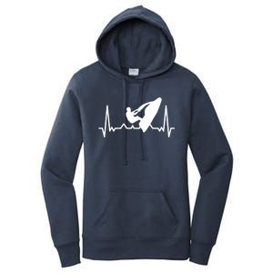 Jet Skiing Lover I Heartbeat Jet Skiing Cute Gift Women's Pullover Hoodie