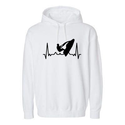 Jet Skiing Lover I Heartbeat Jet Skiing Cute Gift Garment-Dyed Fleece Hoodie