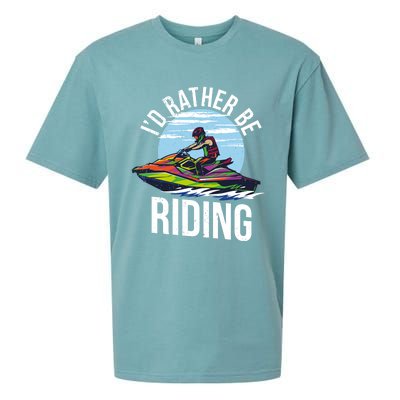 Jet Skiing Lover I Id Rather Be Jet Skiing Funny Gift Sueded Cloud Jersey T-Shirt