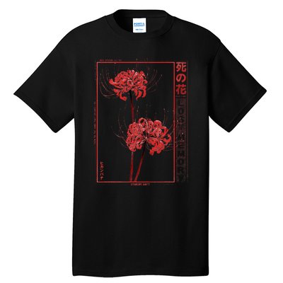 Japanese Spider Lily Soft Grunge Anime Aesthetic Flower Tall T-Shirt