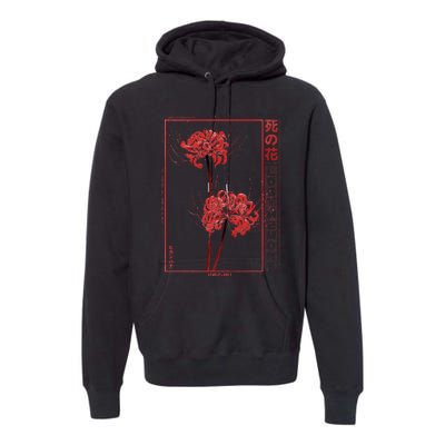 Japanese Spider Lily Soft Grunge Anime Aesthetic Flower Premium Hoodie