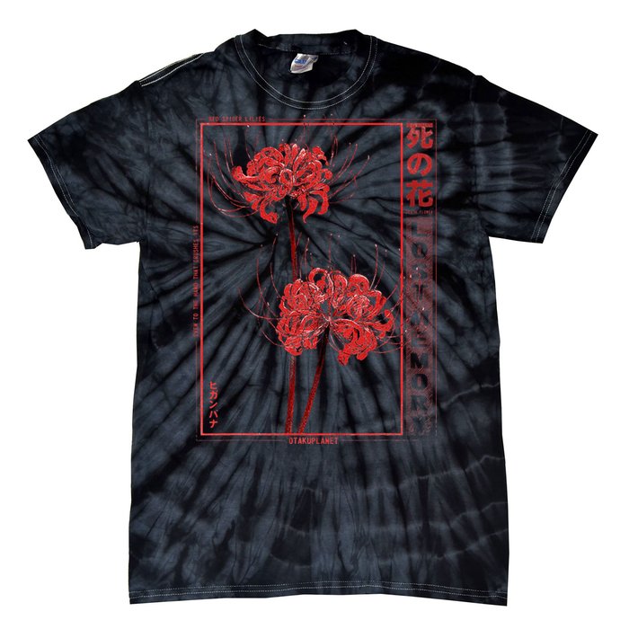 Japanese Spider Lily Soft Grunge Anime Aesthetic Flower Tie-Dye T-Shirt