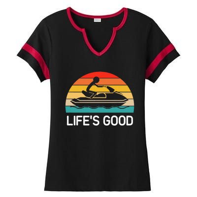 Jet Ski LifeS Good Life Quotes For Family Ladies Halftime Notch Neck Tee