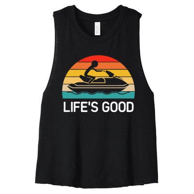 Jet Ski LifeS Good Life Quotes For Family Women's Racerback Cropped Tank