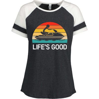 Jet Ski LifeS Good Life Quotes For Family Enza Ladies Jersey Colorblock Tee