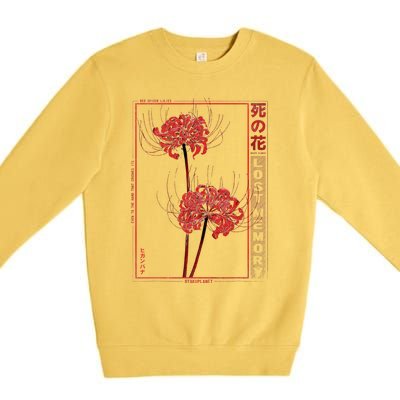 Japanese Spider Lily Soft Grunge Anime Aesthetic Flower  Premium Crewneck Sweatshirt