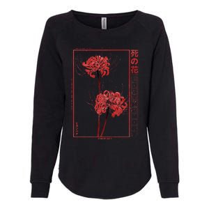 Japanese Spider Lily Soft Grunge Anime Aesthetic Flower  Womens California Wash Sweatshirt