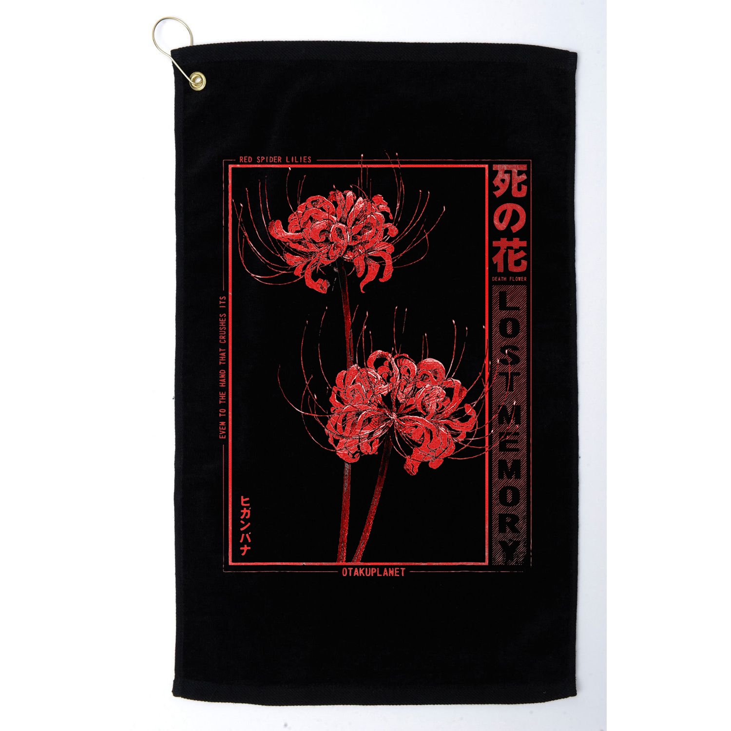 Japanese Spider Lily Soft Grunge Anime Aesthetic Flower  Golf Towel