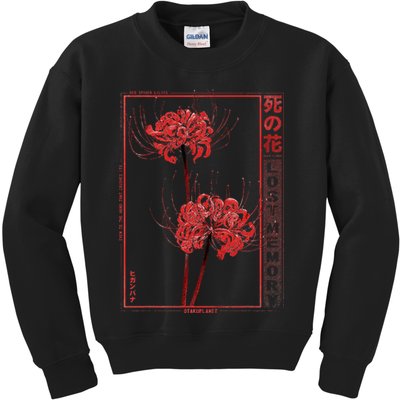 Japanese Spider Lily Soft Grunge Anime Aesthetic Flower  Kids Sweatshirt