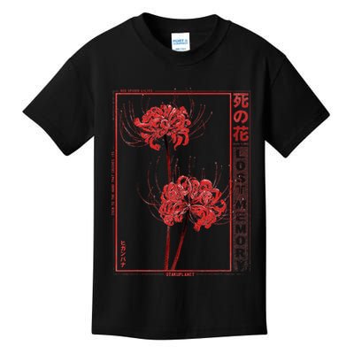Japanese Spider Lily Soft Grunge Anime Aesthetic Flower  Kids T-Shirt