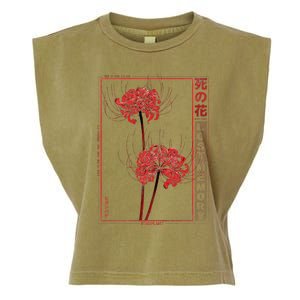 Japanese Spider Lily Soft Grunge Anime Aesthetic Flower  Garment-Dyed Women's Muscle Tee