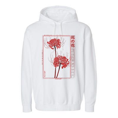 Japanese Spider Lily Soft Grunge Anime Aesthetic Flower  Garment-Dyed Fleece Hoodie