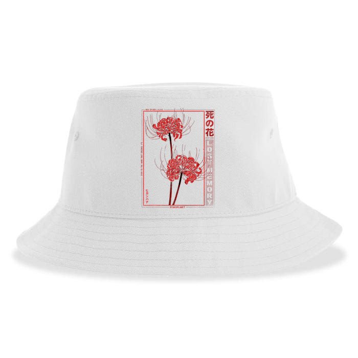 Japanese Spider Lily Soft Grunge Anime Aesthetic Flower Sustainable Bucket Hat