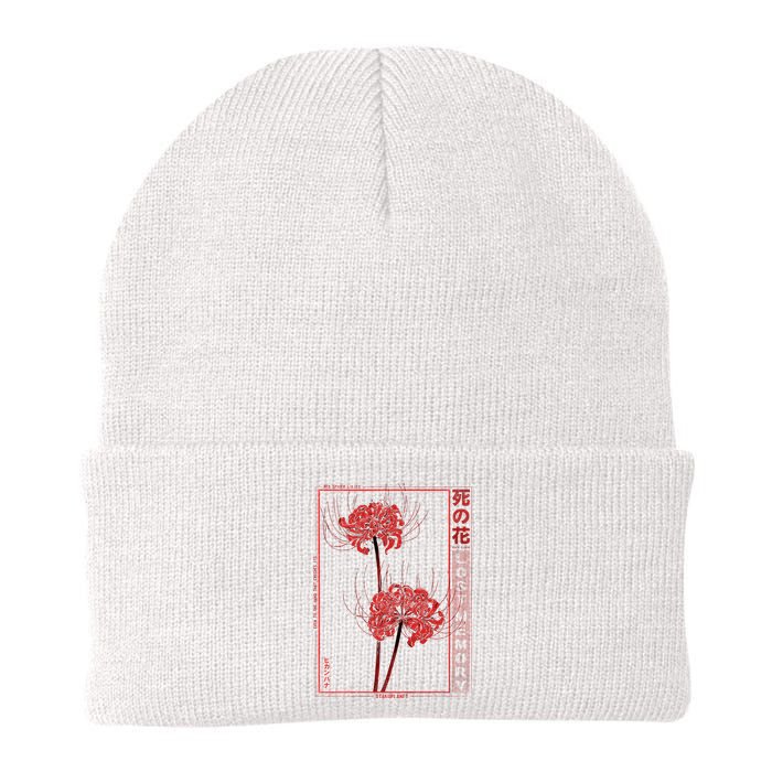 Japanese Spider Lily Soft Grunge Anime Aesthetic Flower Knit Cap Winter Beanie