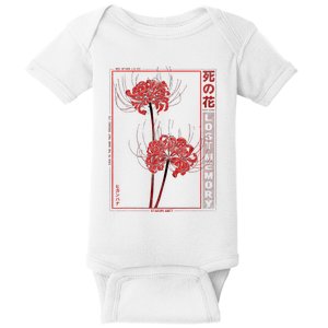 Japanese Spider Lily Soft Grunge Anime Aesthetic Flower Baby Bodysuit