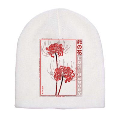 Japanese Spider Lily Soft Grunge Anime Aesthetic Flower Short Acrylic Beanie