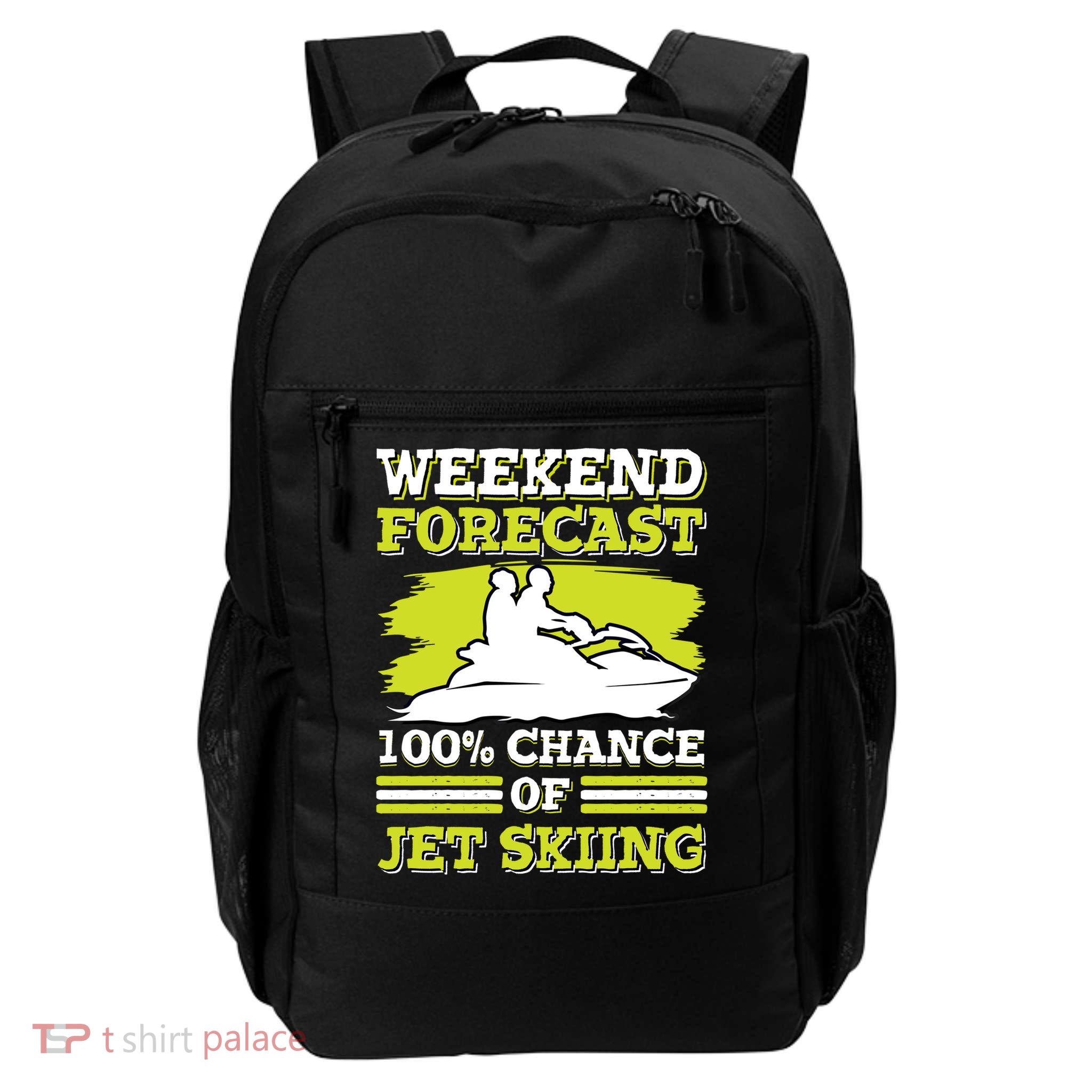 Jet Skier Lover Weekend Forcast 100% Chance Of Jet Skiing Funny Gift Backpack