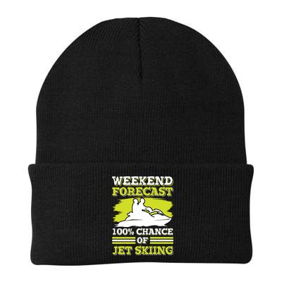 Jet Skier Lover Weekend Forcast 100% Chance Of Jet Skiing Funny Gift Beanie