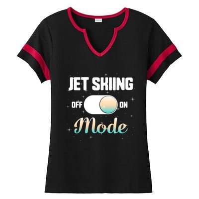 Jet Skiing Lover Jet Ski Mode On Athletic Beach Summer Sport Gift Ladies Halftime Notch Neck Tee