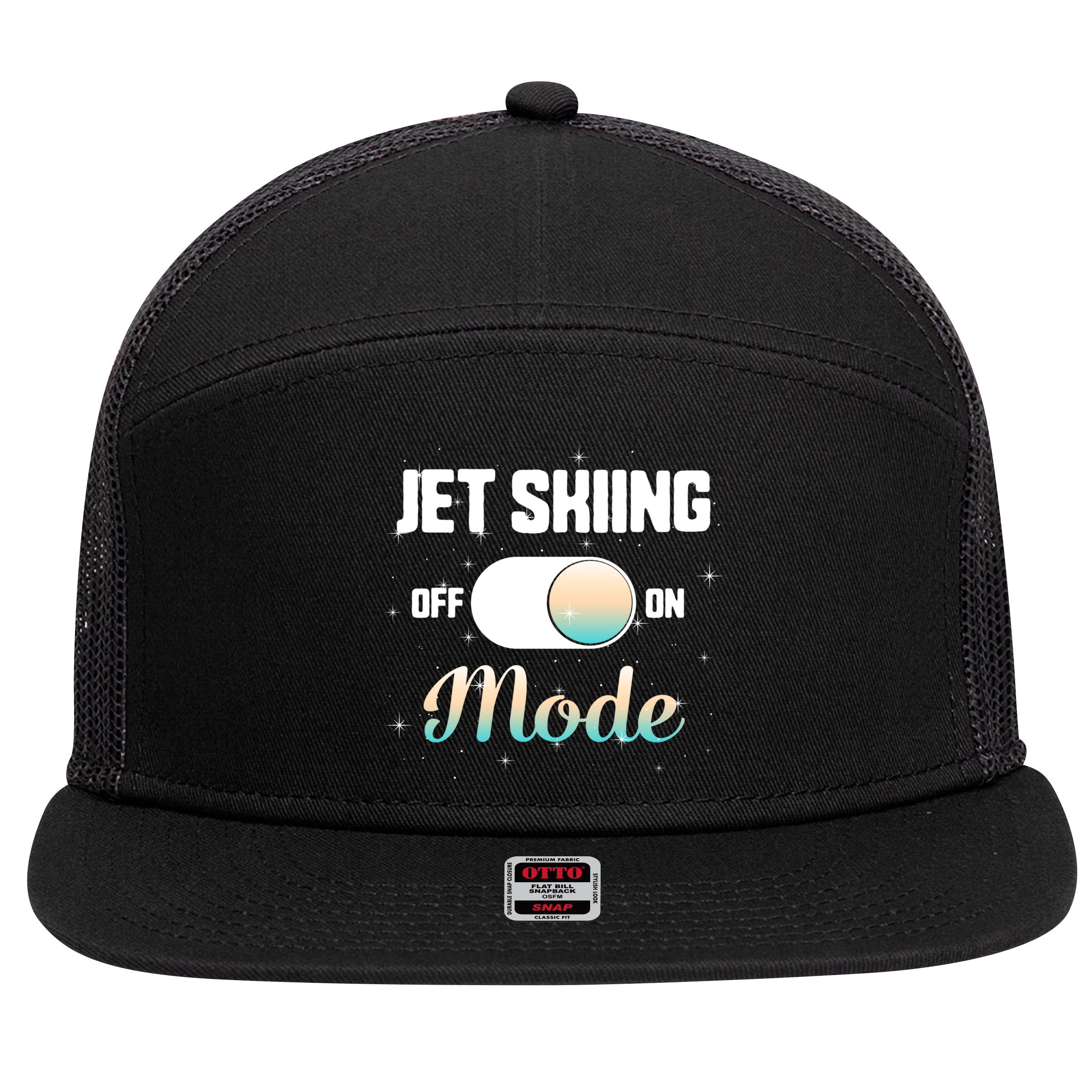 Jet Skiing Lover Jet Ski Mode On Athletic Beach Summer Sport Gift 7 Panel Mesh Trucker Snapback Hat